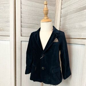 NWT Zara Baby Boy Velvet Blazer | Tailor Collection | Navy | Size 2/3Y